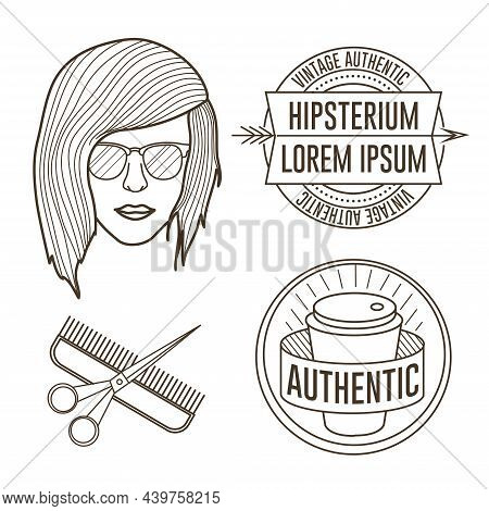 Linear Hip Social Justice Girl And Logos Badges