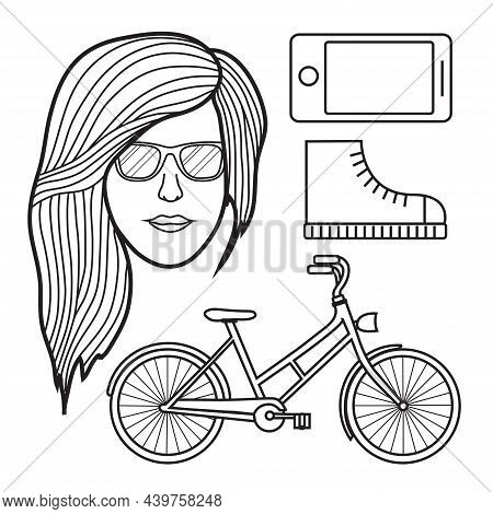 Linear Pretty Hip Girl And Daily Accessories