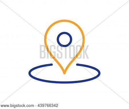 Map Pin Line Icon. Trip Point Sign. Journey Location Pointer Symbol. Colorful Thin Line Outline Conc