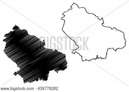 Udhampur District (jammu And Kashmir Union Territory, Republic Of India) Map Vector Illustration, Sc