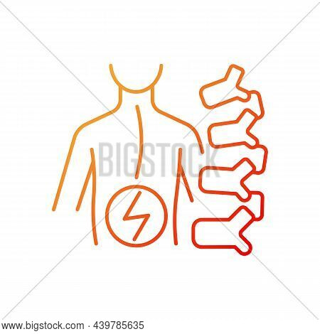 Degenerative Scoliosis Gradient Linear Vector Icon. Adult Onset Scoliosis. Spine Curvature. Spinal B