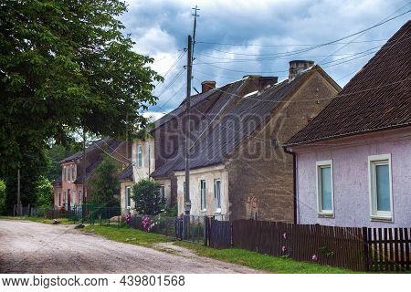 Krasnolesye, Russia - June 12, 2016: Old Historical German Buildings In The Village Of Krasnolesye (
