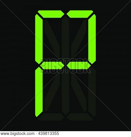 Simple Illustration Of Digital Letter Or Symbol Electronic Figure Of Letter P. Flat Style