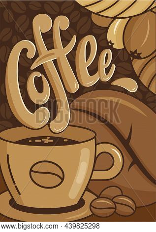 Advertising Poster Coffee Shop Nostalgia Cup Inscription