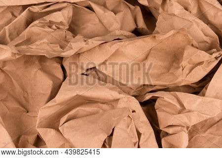 Eco-friendly Background Made With Crumpled Recycled Paper With Copy Space For Text, For Your Present