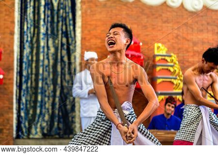 Bali, Indonesia - February 28, 2020: Traditional Balinese Dance Performed In Gwk Garuda Wisnu Kencan