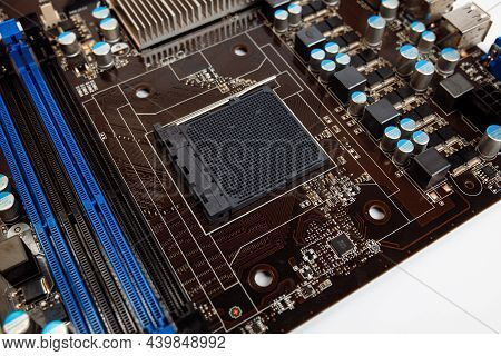 Socket Am3 Motherboard Isolated On White Background