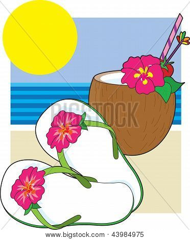 Flip Flops And Drink