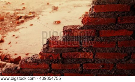 Unconventional Building Site The Masonry Was Neglected, Irresponsible, Not Progressing, Only Half Fi