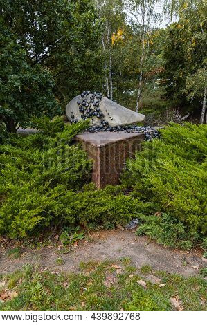 Poznan, Poland - October 2 2020: Grain - Epitaph Of Life Outdoor Sculpture In Citadela Park In Pozna