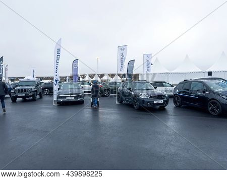 Vendenheim, France - Nov 14, 2021: Multiple Electric Cars Presentation Hyundai Ioniq 5, Mini, Jaguar