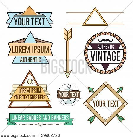 Colorful Badges Emblems Labels And Items Set