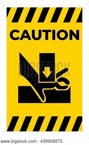 Beware You Hand When Using Silkscreen Symbol Sign Isolate On White Background,vector Illustration