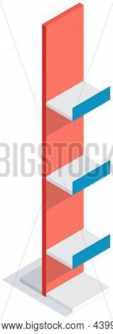 Trading Equipment Empty Shelves For Goods. Store Furniture Vector Illustration With Free Space For P
