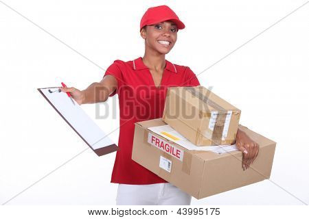 Junge Courier delivering Parzellen