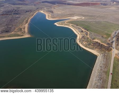 Amazing Aerial View Of Drenov Dol Reservoir, Kyustendil Region, Bulgaria