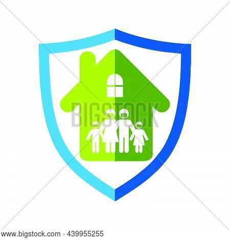 A Bold Icon With Family Member Stay At Home To Prevent Them From The Spread Of The Germs