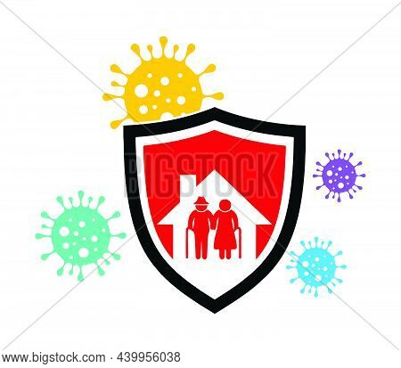A Sign For Elderly To Stay At Home As Long As Possible To Prevent For The Virus Spread Symbol