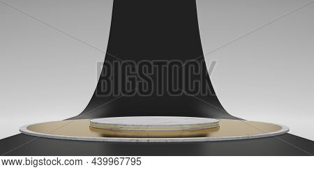 Minimalist Concept Circle Stage Simple Circle Pallet Dark Zen Concept Stage Abstract Base Background