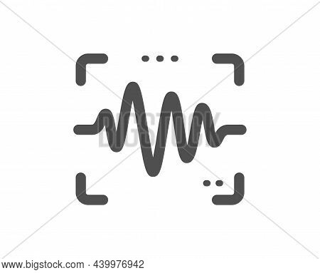 Voice Wave Icon. Sound Scan Sign. Audio Verification Symbol. Classic Flat Style. Quality Design Elem