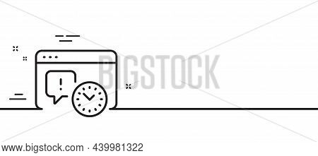 Project Deadline Line Icon. Time Management Sign. Internet Symbol. Minimal Line Illustration Backgro