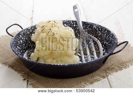 Grilled Cauliflower With Pepper In A Pan