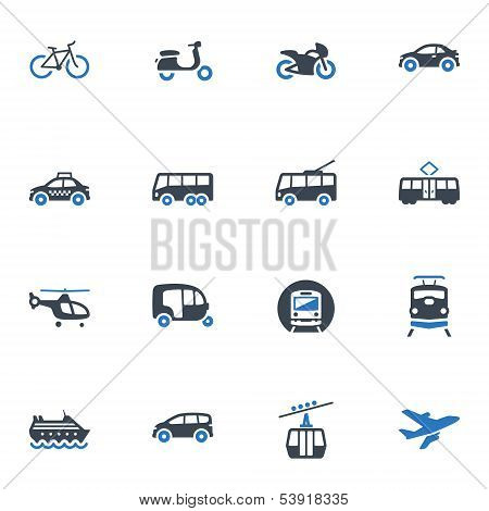 Transportation Icons - Blue Series