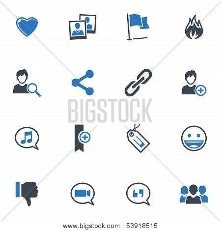 Social Media Icons Set 2 - Blue Series