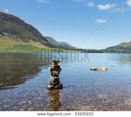 Reflection On Lake District Hills In Crummock Water