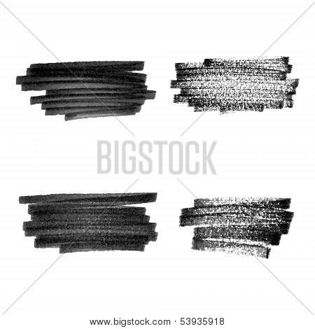 Black grunge elements set