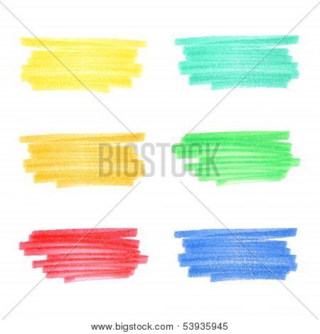 Handmade marker stripes set 5 flat colors