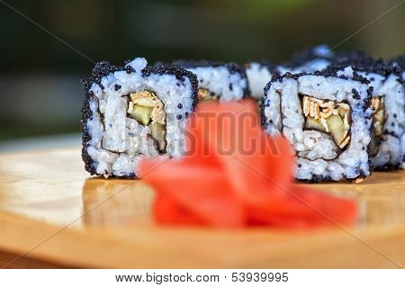 Japanese cuisine - tobico sushi rolls