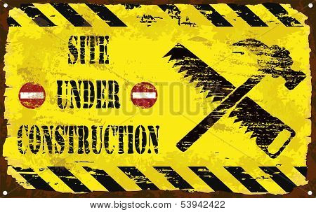 Under Construction Enamel Sign