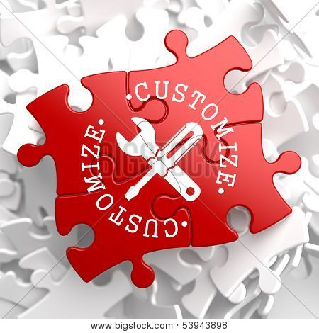 Customize Concept on Red Puzzle.