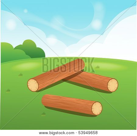 Wooden Logs Isolated vector objects