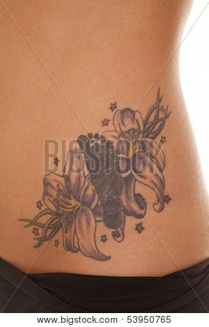 Tattoo Close Footprint Flower