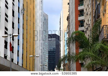 Colorful apartment buildings in SaoPaulo Brazil