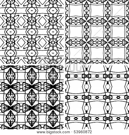 Set seamless decorative pattern
