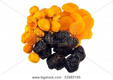 Heaps of dried fruits