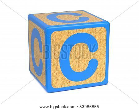 Letter C on Childrens Alphabet Block.