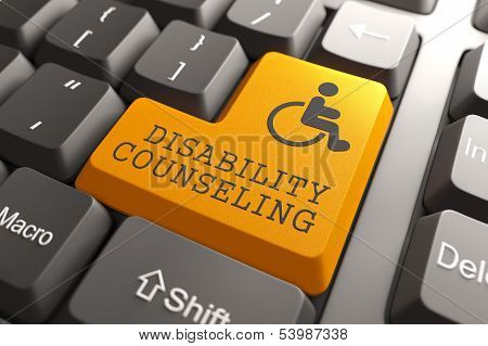 Disability Counseling on Keyboard Button.