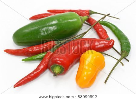  pepper mix on white background
