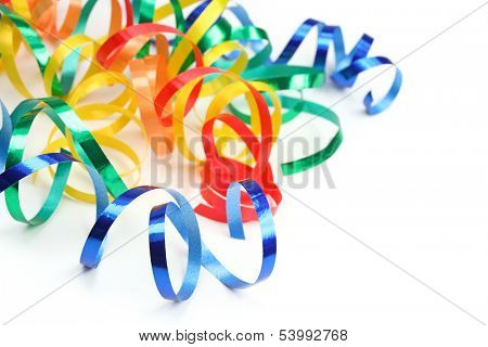 paper streamer isolated on white background