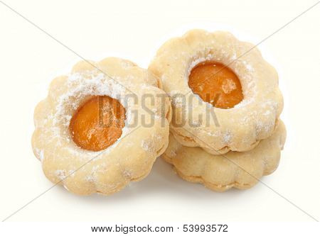Christmas cakes with fruit jelly isolated on white background