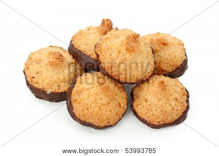 Cakes with chocolate isolated on white background