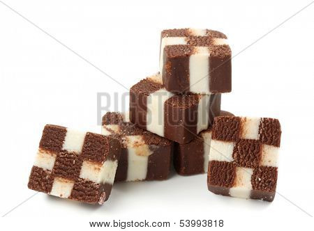 sweet cakes isolated on white background