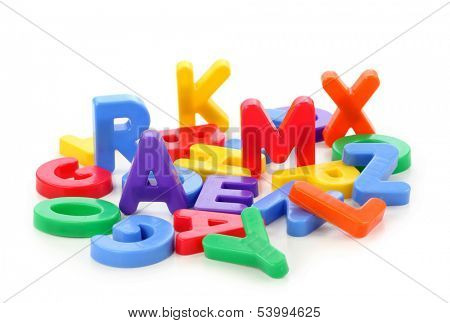  Small letters isolated on white background