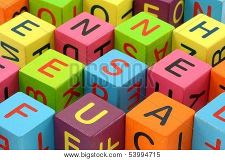 Wooden blocks isolated on white background