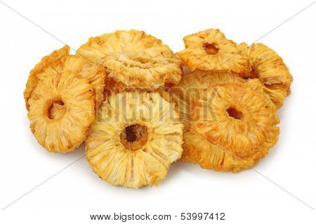 Dried pineapple isolated on white background