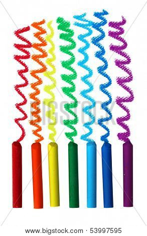 Oil Pastel Crayons on a white paper